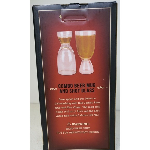 CHILL BEER MUGS & Shot glass Durable 16 fl.oz & 2 Shots  FREEZABLE Mug - Picture 3 of 8